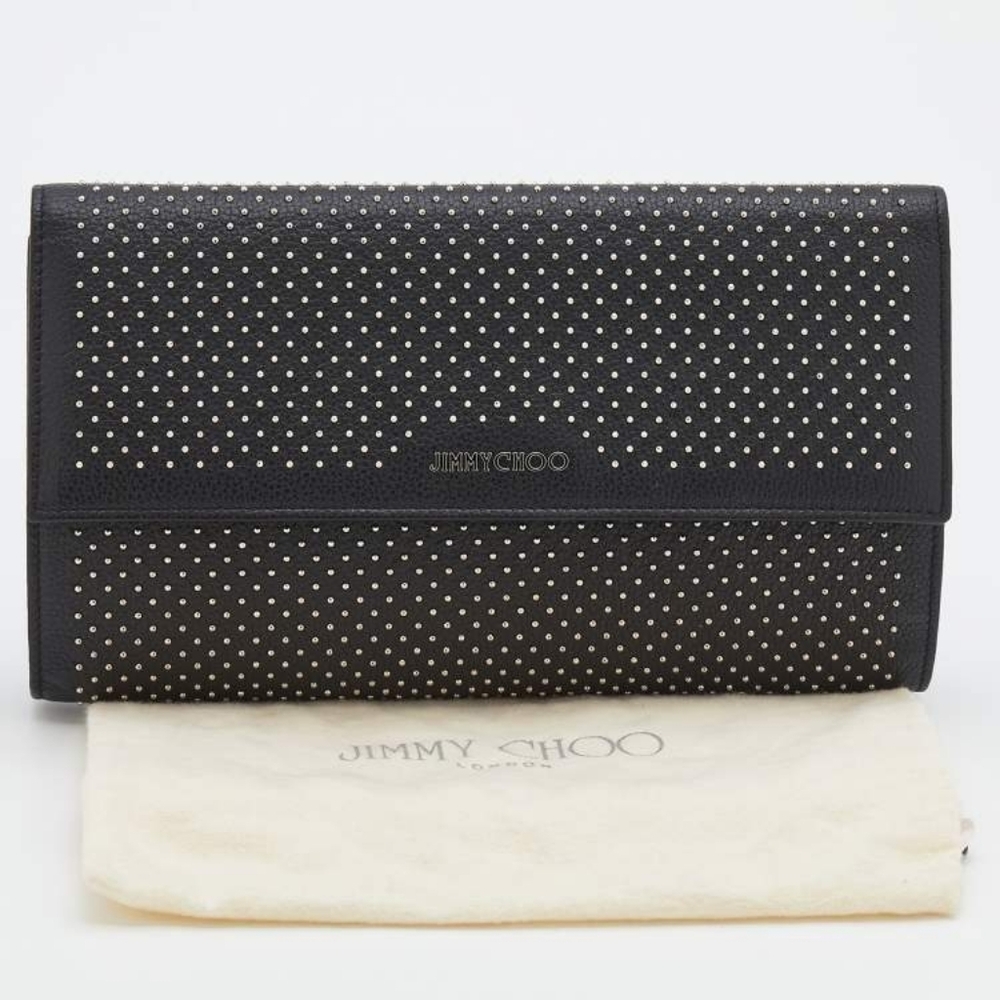 Jimmy Choo Pristine Clutch Black Leather Studded - Picture 3 of 10